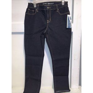 Old Navy Curvy Straight Jeans Womens 6  Mid Rise Dark Denim NEW Regular Leg